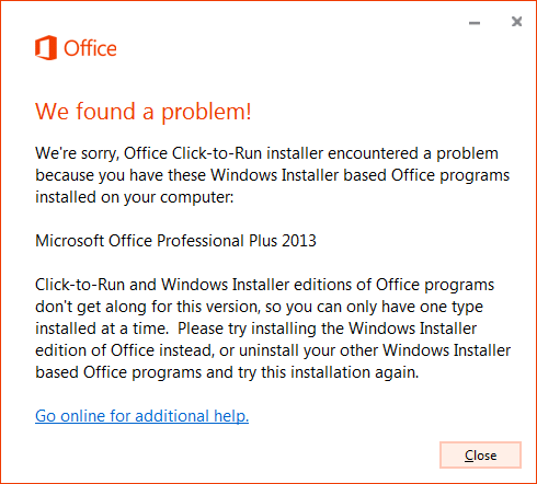 solved] Office Click-to-Run Installer encountered a Problem – Aerrow