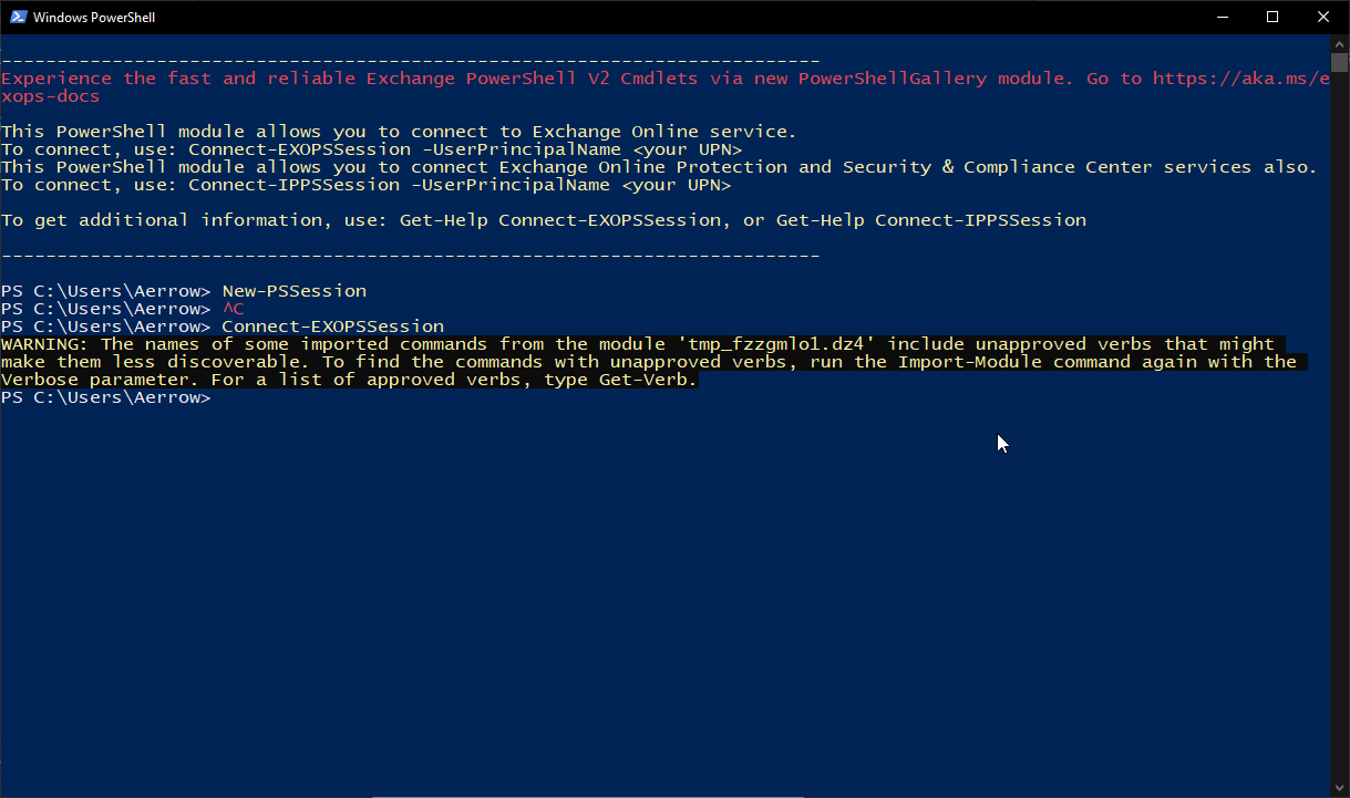 install exchange online powershell module