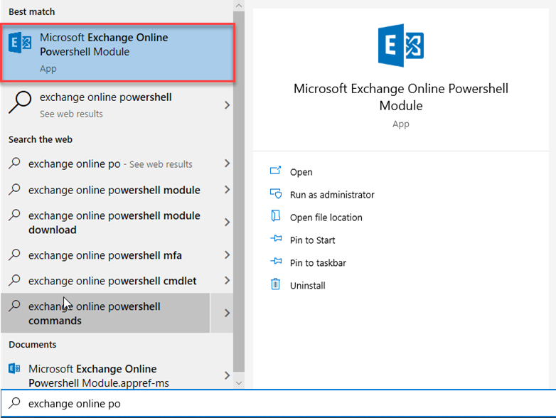 download microsoft exchange online powershell module